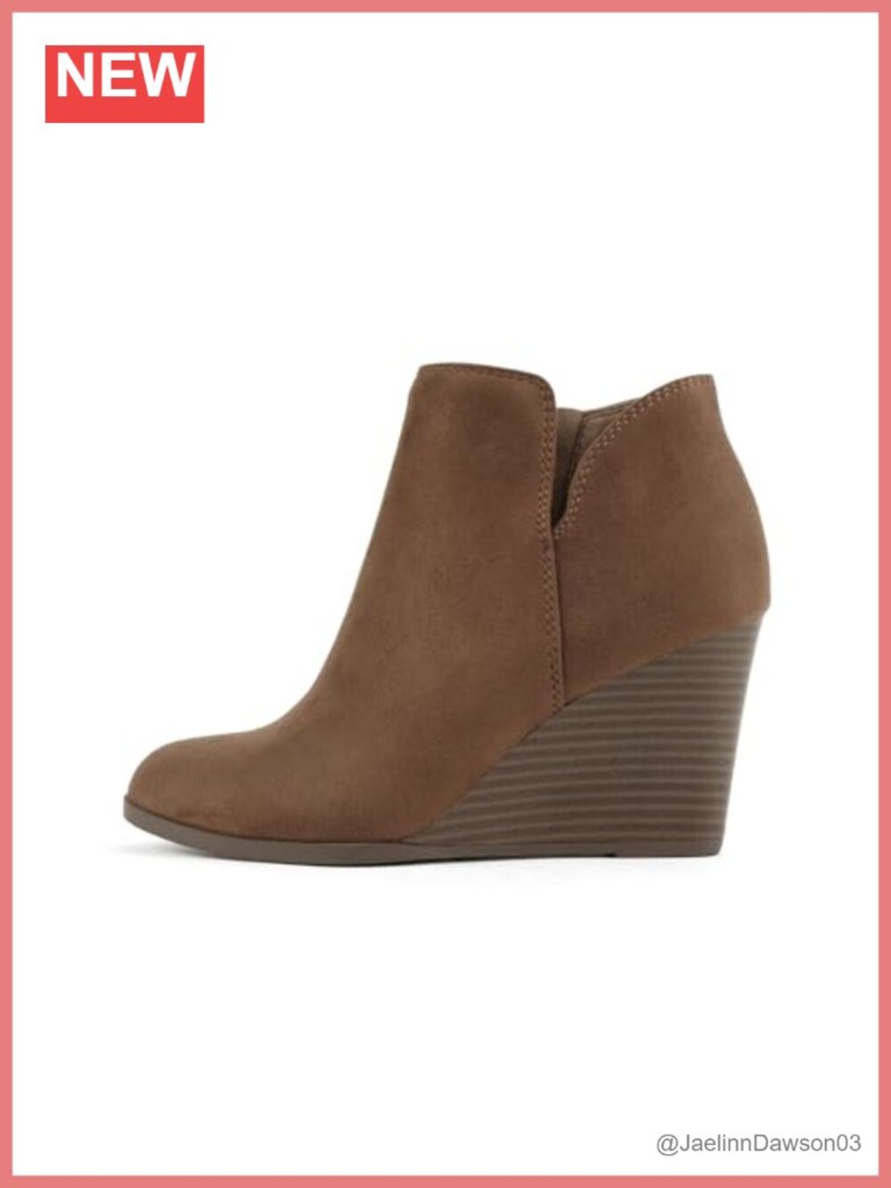 Soda Ability Mid Ankle Bootie Split Shaft Zipper Wedge Heel